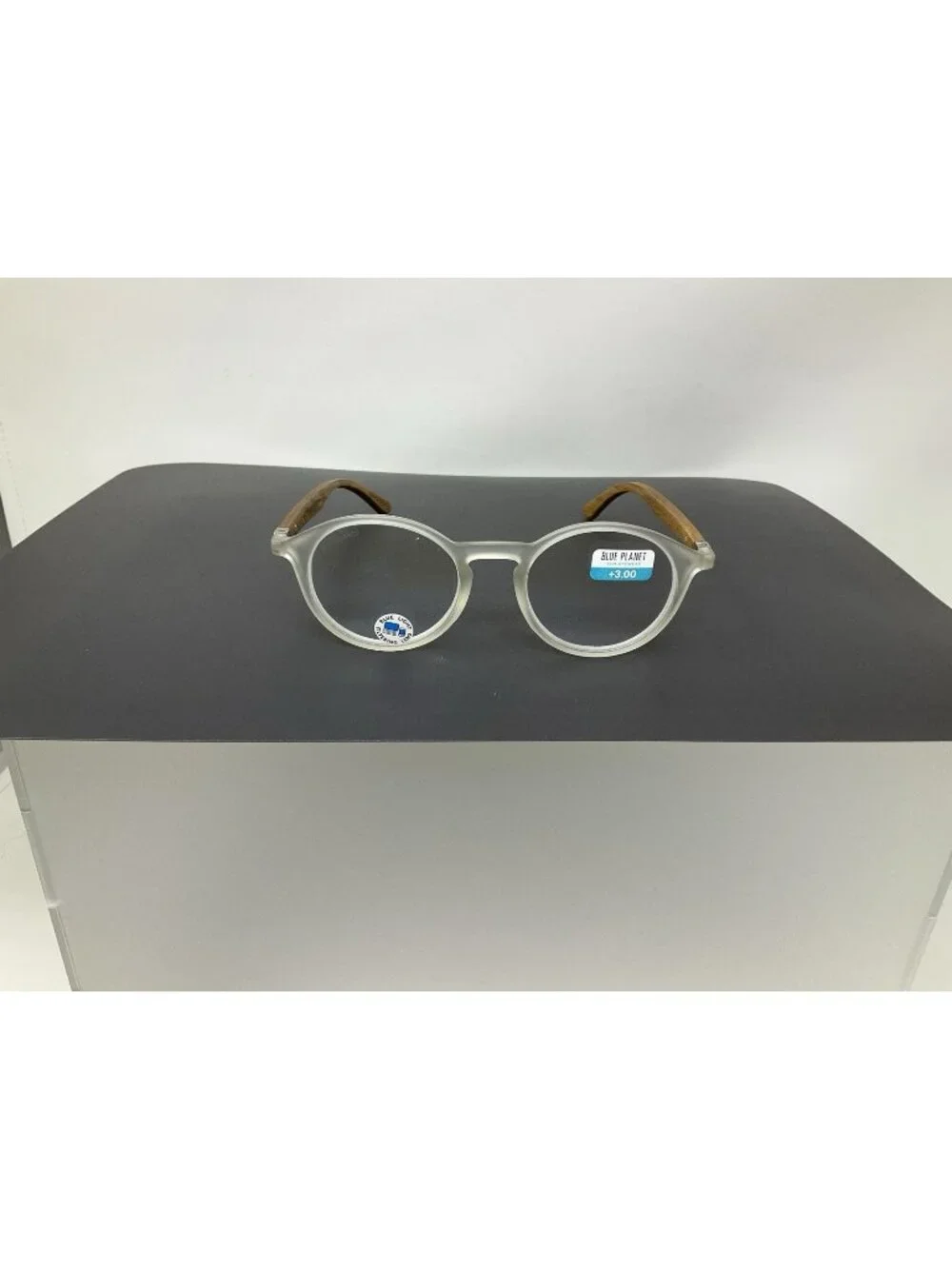 Blue Planet Hayden +3.00 Blue Light Reading Glasses Tort Wooden Temples